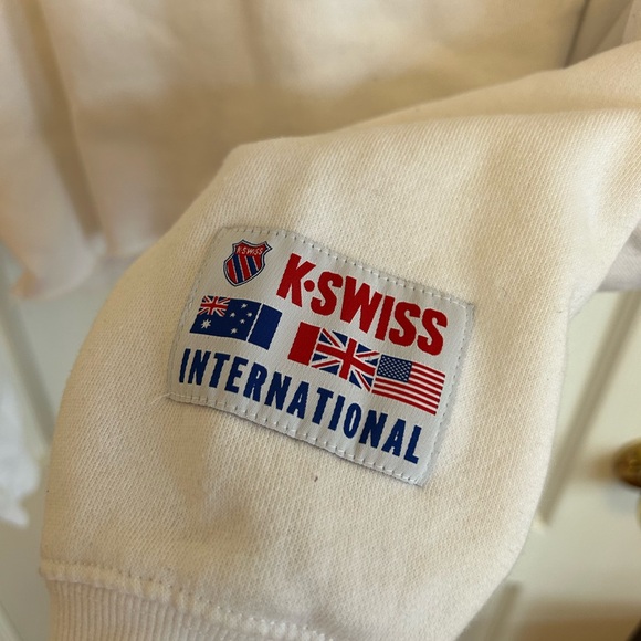 K-Swiss White Cropped Hoodie - Picture 5 of 6